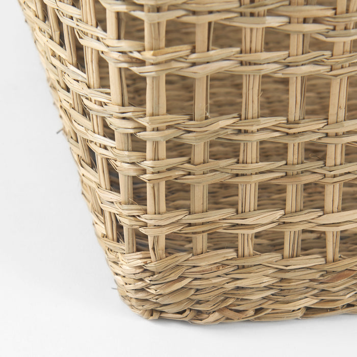 Bellisa 18.5L x 14.6W x 11.0H (Set of 2) Medium Brown Seagrass Rectangular Basket W/ Handles