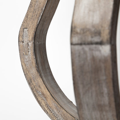 Brillion Small Rustic Wood Metal Table Candle Holder