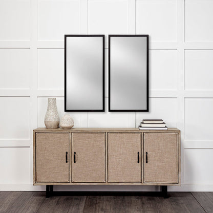 Bristol Black 20x40 Faux Wood Frame Bathroom Vanity Mirror