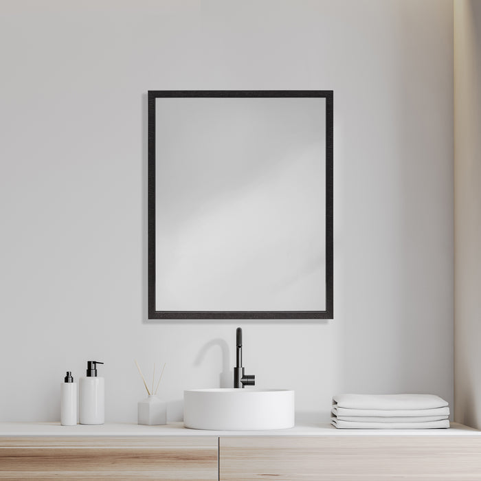 Bristol Black 24x30 Faux Wood Frame Bathroom Vanity Mirror