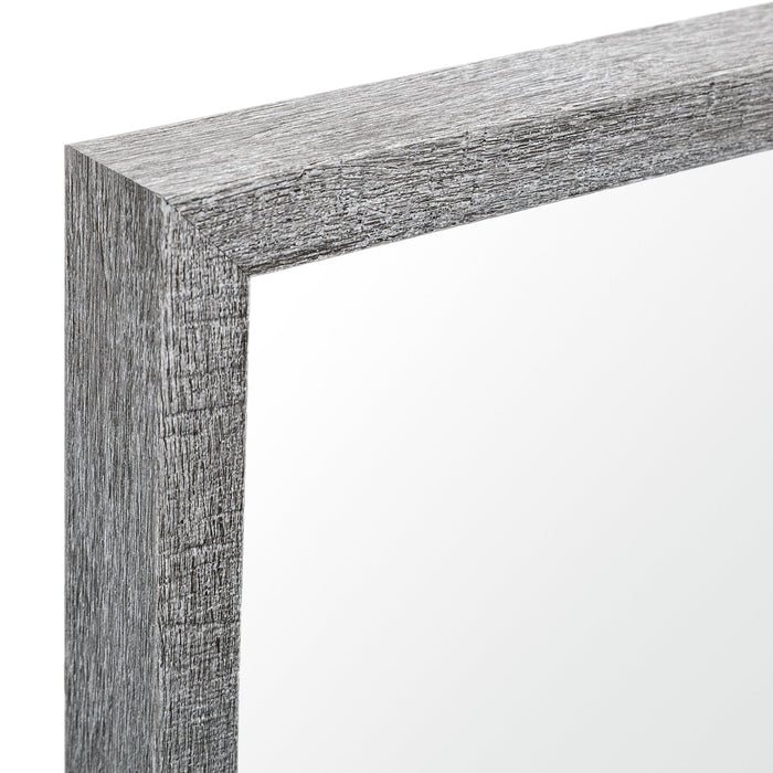 Bristol Grey 20x24 Faux Wood Frame Bathroom Vanity Mirror