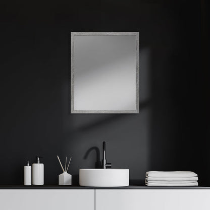 Bristol Grey 20x24 Faux Wood Frame Bathroom Vanity Mirror
