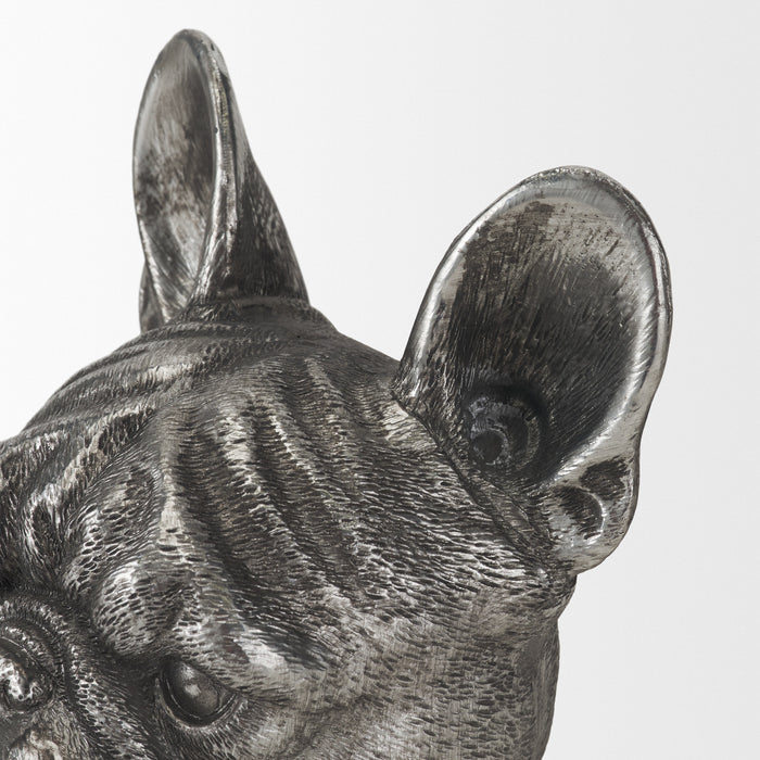 Bruno (Set of 2) 5L x 5W Silver American Bulldog Bookends