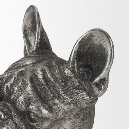 Bruno (Set of 2) 5L x 5W Silver American Bulldog Bookends