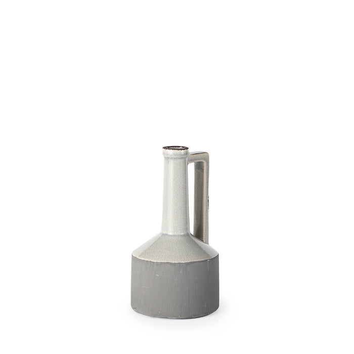 Burton 10.2H Small Two Tone Gray Ceramic Jug Vase