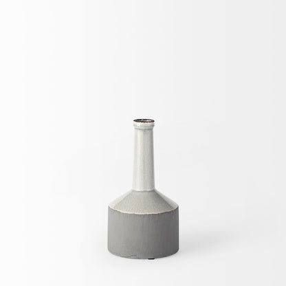 Burton 10.2H Small Two Tone Gray Ceramic Jug Vase