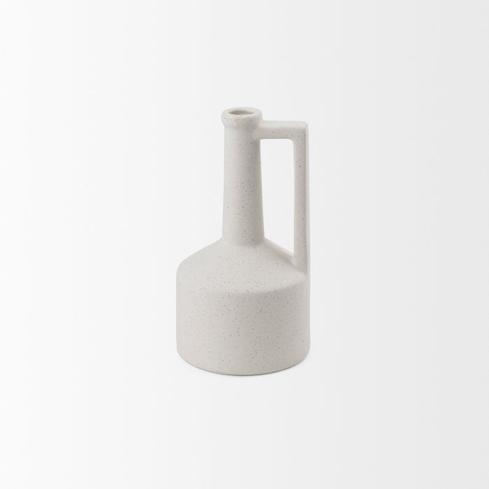 Burton 10.8H Small White Ceramic Jug Vase