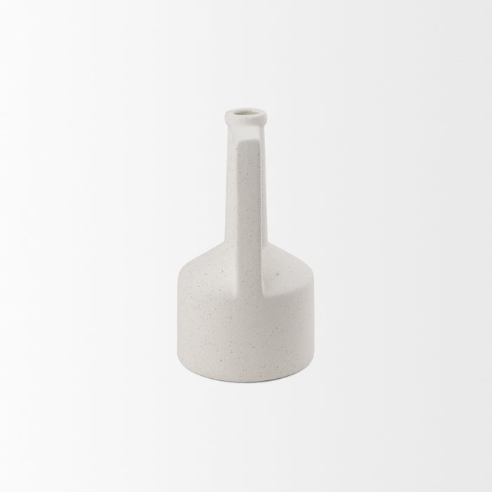 Burton 10.8H Small White Ceramic Jug Vase