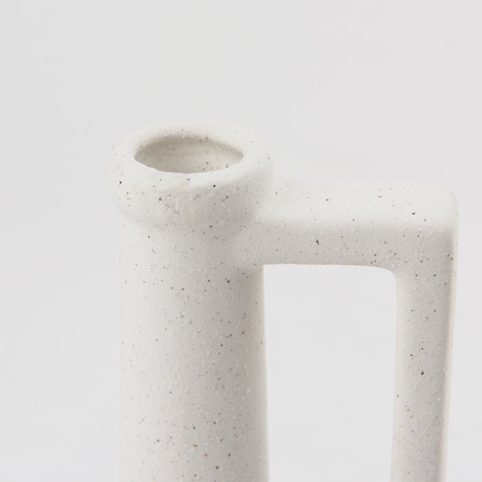 Burton 10.8H Small White Ceramic Jug Vase