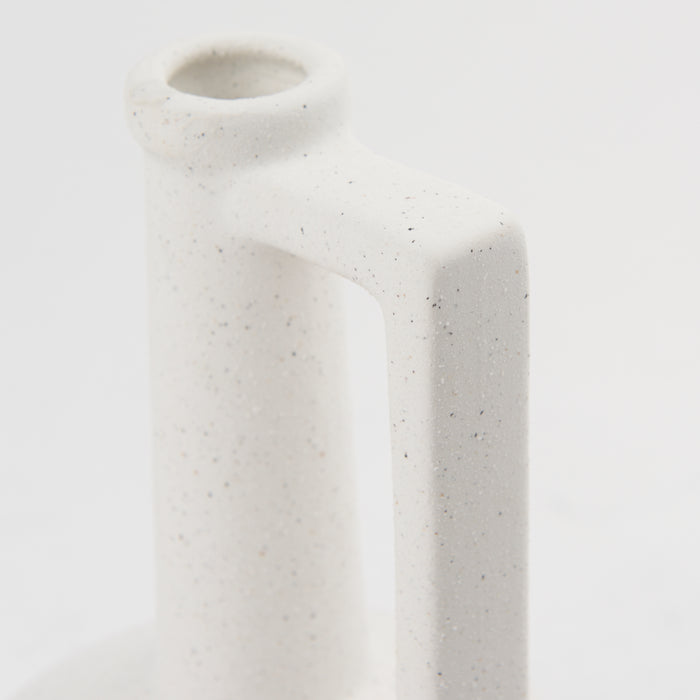 Burton 10.8H Small White Ceramic Jug Vase