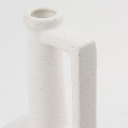 Burton 10.8H Small White Ceramic Jug Vase