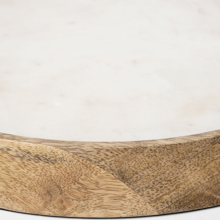 Campana I Small Wooden/White Marble Base Glass Cloche