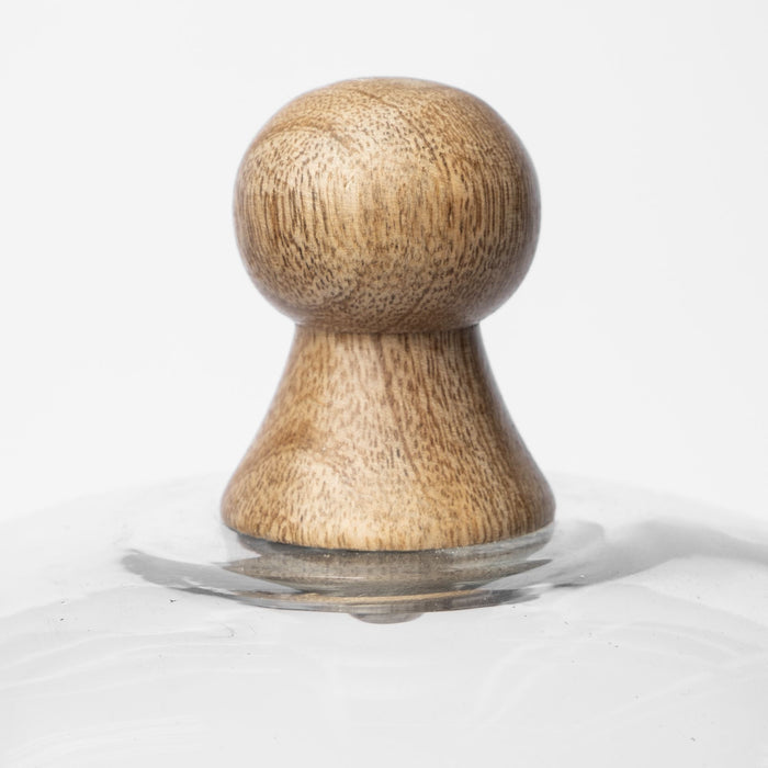 Campana I Small Wooden/White Marble Base Glass Cloche