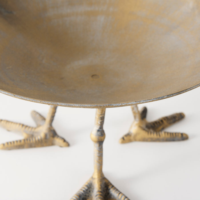 Chadwick II 13L x 13W Gold Metal Webbed Feet Bowl