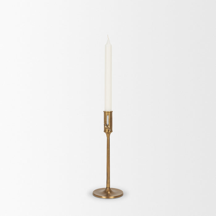 Chantria Small Solid Natural Brass Adjustable Taper Candle Holder