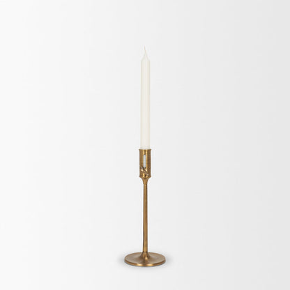 Chantria Small Solid Natural Brass Adjustable Taper Candle Holder