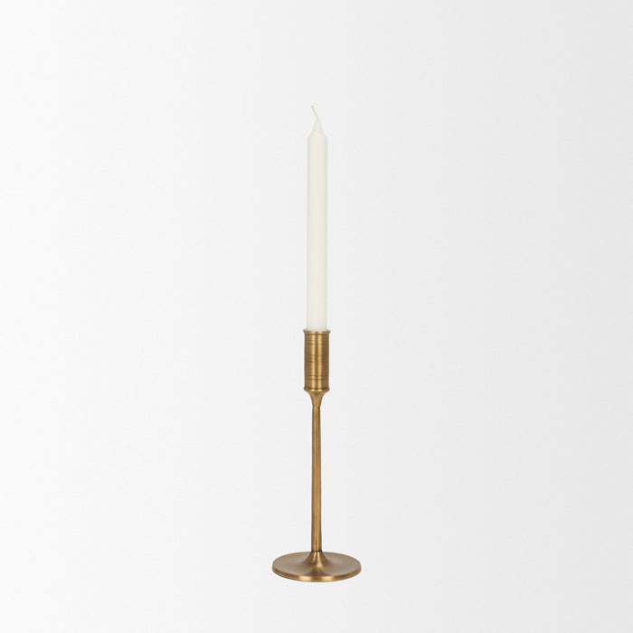 Chantria Small Solid Natural Brass Adjustable Taper Candle Holder