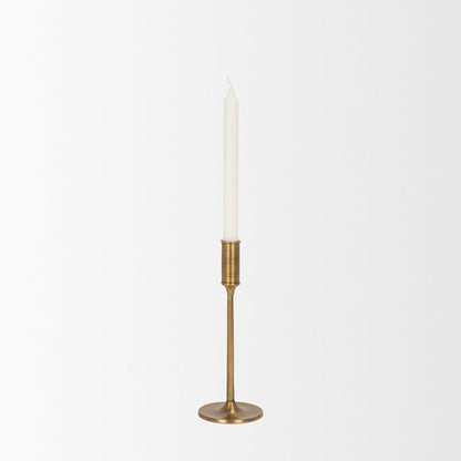 Chantria Small Solid Natural Brass Adjustable Taper Candle Holder