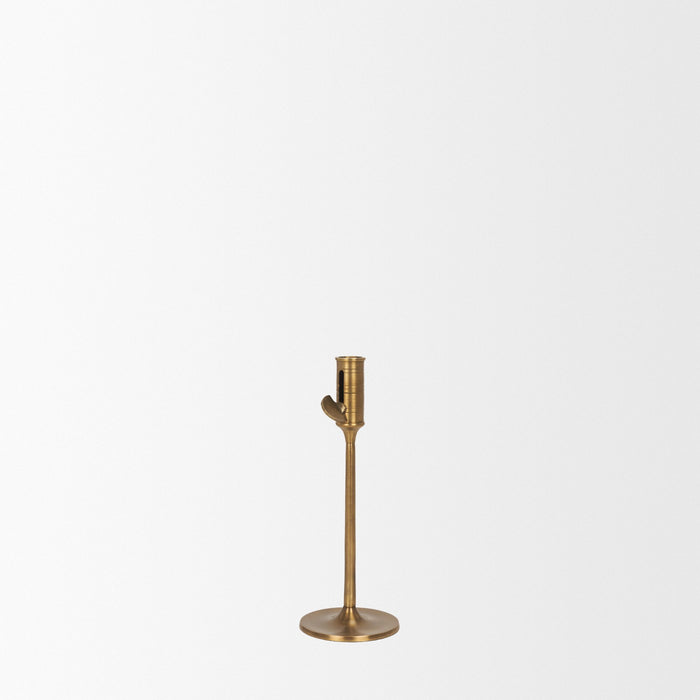 Chantria Small Solid Natural Brass Adjustable Taper Candle Holder