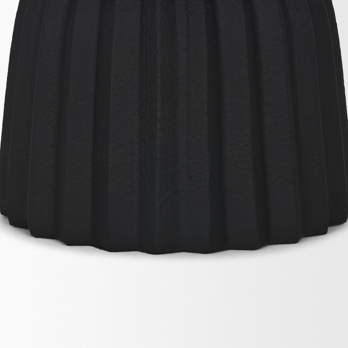 Ciaran Smooth Fluted Matte Black Metal Decorative Bowl