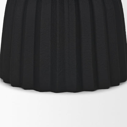 Ciaran Smooth Fluted Matte Black Metal Decorative Bowl