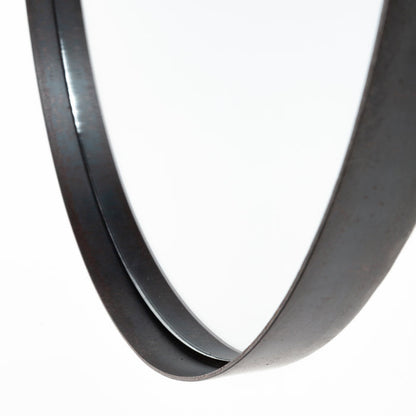 Collie 20x26 Round Black Metal Frame Mirror
