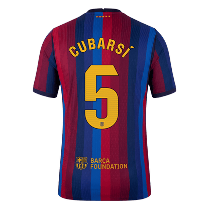CUBARSÍ #5 Barcelona Home Player Version Jersey 2026/27