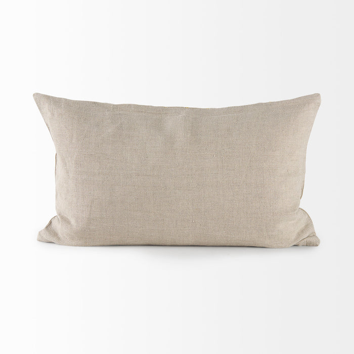 Danika 13.0L x 21.0W x 0.2H Beige and Gold Fabric Decorative Pillow Cover