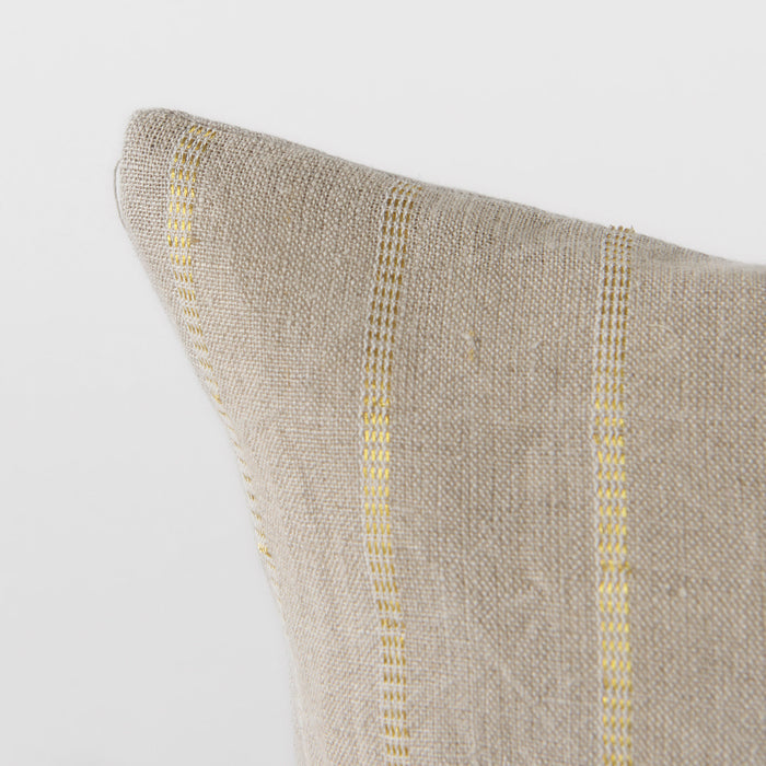 Danika 13.0L x 21.0W x 0.2H Beige and Gold Fabric Decorative Pillow Cover