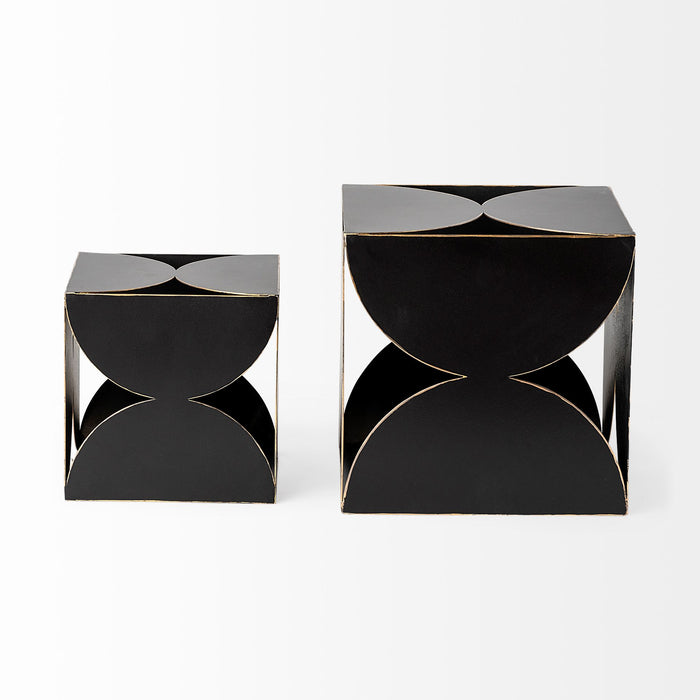 Darren (Small) 6L x 6W Black Metal Decorative Cube