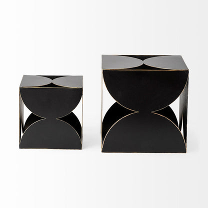Darren (Small) 6L x 6W Black Metal Decorative Cube