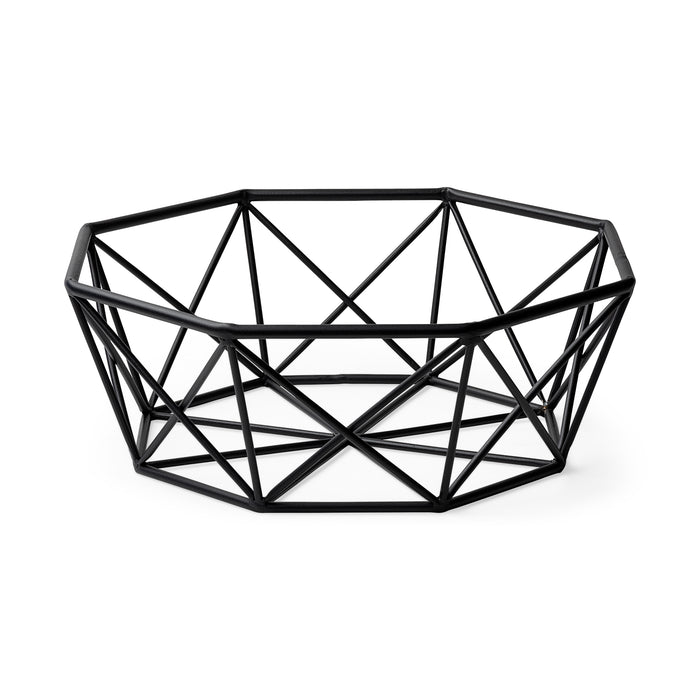 Davy 17L x 17W Black Metal Large Hexagonal Bowl