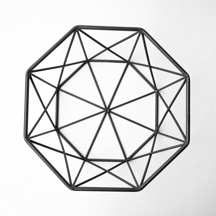 Davy 17L x 17W Black Metal Large Hexagonal Bowl