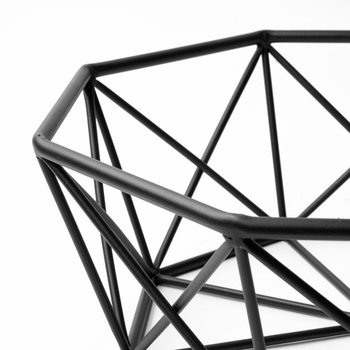 Davy 17L x 17W Black Metal Large Hexagonal Bowl