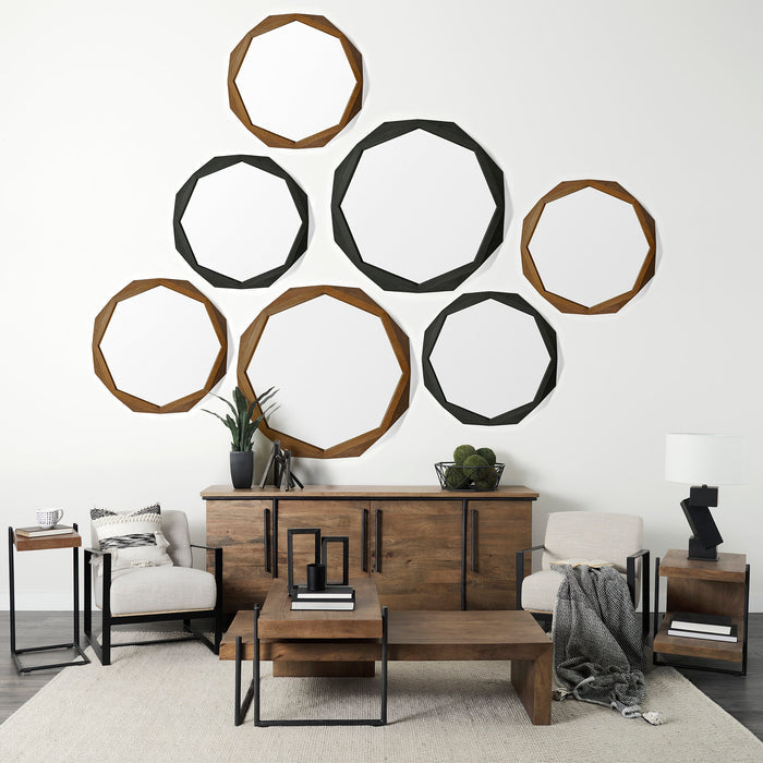 Davy 17L x 17W Black Metal Large Hexagonal Bowl