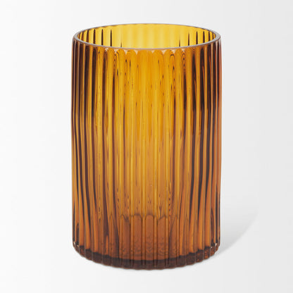 Dawn Short Amber Glass Vase