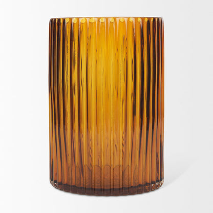Dawn Short Amber Glass Vase