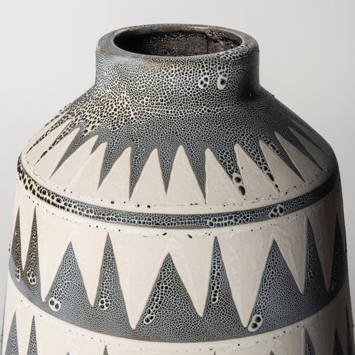 Delaney Large Gray Patterned Ceramic Vase