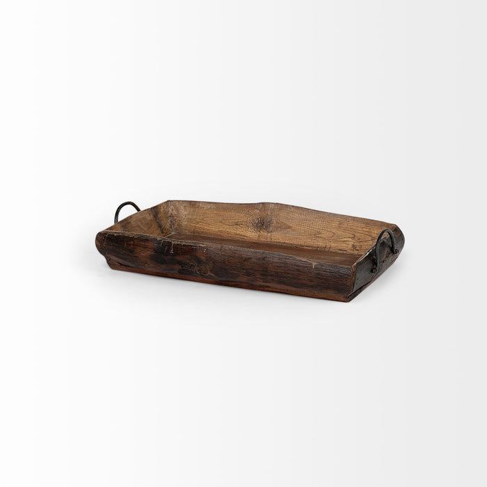 Durone (Set of 2) Brown Wooden Live Edge Serving Trays