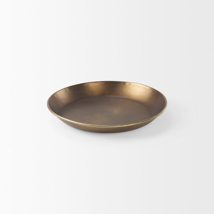 Eagan 16.0L x 16.0W x 1.5H Brass Aluminium Tray Small