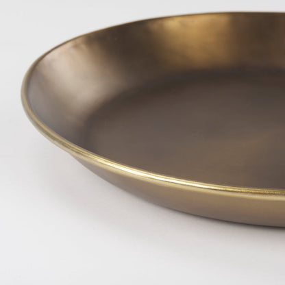 Eagan 16.0L x 16.0W x 1.5H Brass Aluminium Tray Small