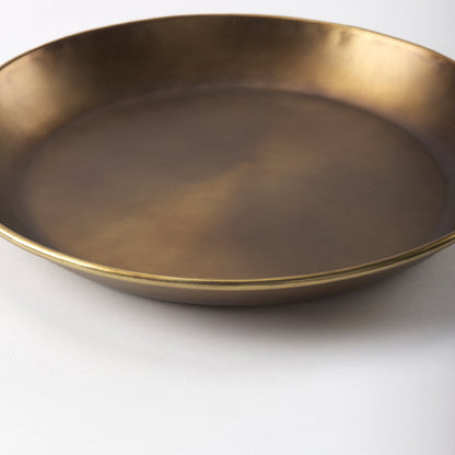 Eagan 16.0L x 16.0W x 1.5H Brass Aluminium Tray Small