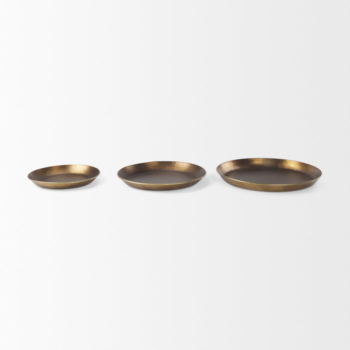 Eagan 16.0L x 16.0W x 1.5H Brass Aluminium Tray Small