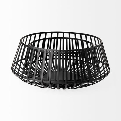 Emilio Set of 2 Black Metal Slated Bowls