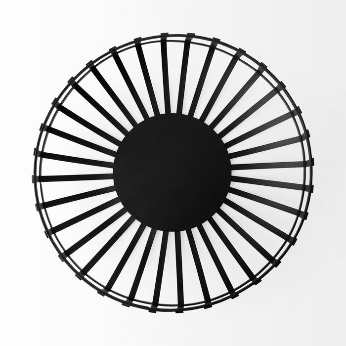 Emilio Set of 2 Black Metal Slated Bowls