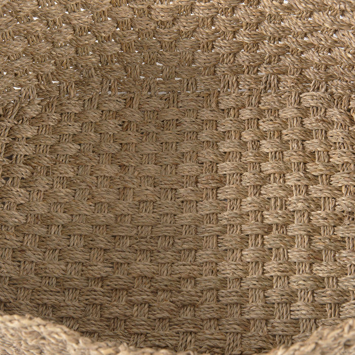 Emra 17.3L x 11.8W x 7.9H (Set of 3) Light Brown Seagrass Rectangular Basket W/ Handles