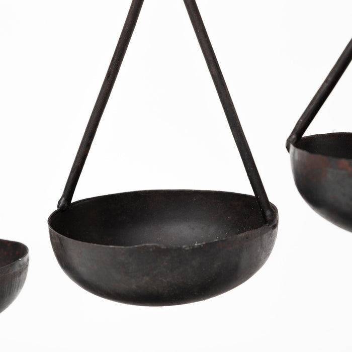 Enos 19L x 3W Black Metal 4 Bowl Ancient Spice Market Decorative Display