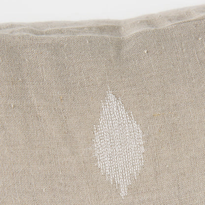 Enya 13L x 21W Beige and Cream Fabric Patterned Decorative Pillow Cover