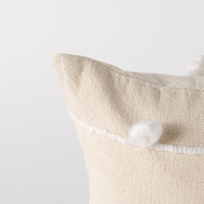 Erica 13 x 21 Cream With White Detail Decorative Pillow Cover