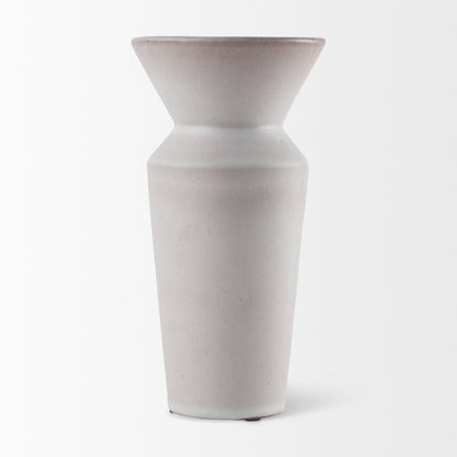 Esme 4.5L x 4.5W x 10.4H Whitewashed Ceramic Vase